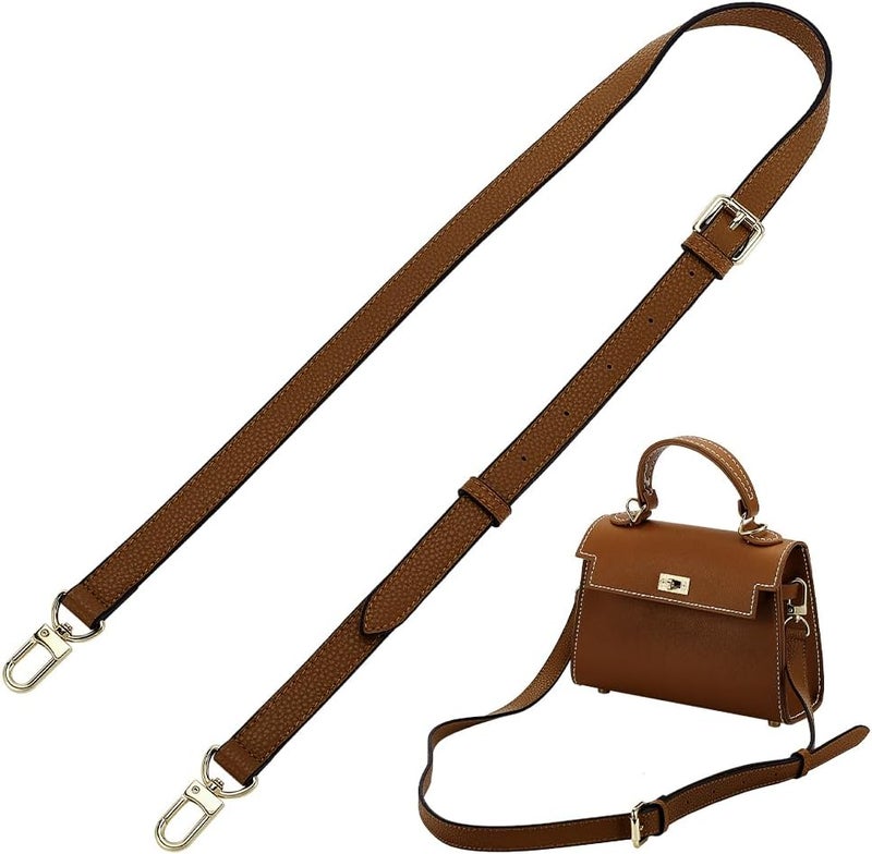 كلاراكو حزام محفظة من جلد البولي يوريثان من كلاركو، 46.9 بوصة، حزام حقيبة كروس بودي قابل للتعديل من جلد البولي يوريثان، حزام بديل لحقيبة اليد، حزام حقيبة الكتف مع مشبك دوار، ملحقات حقائب DIY لحقائب اليد الصغيرة، حقيبة حمل، بني - Image 1