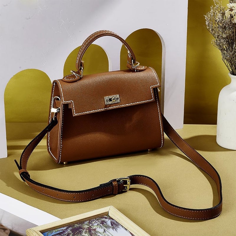 كلاراكو حزام محفظة من جلد البولي يوريثان من كلاركو، 46.9 بوصة، حزام حقيبة كروس بودي قابل للتعديل من جلد البولي يوريثان، حزام بديل لحقيبة اليد، حزام حقيبة الكتف مع مشبك دوار، ملحقات حقائب DIY لحقائب اليد الصغيرة، حقيبة حمل، بني - Image 4