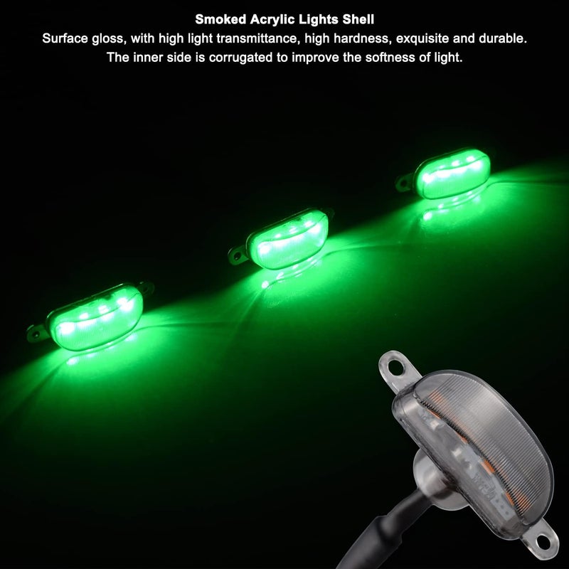 Boigoo Front Grille Lights Compatible with Dodge Ram 1500 2013-2018 and Ford F-150 Raptor 2004-2019 Car Grille Grills (Green - Smoke Lens) - Image 2