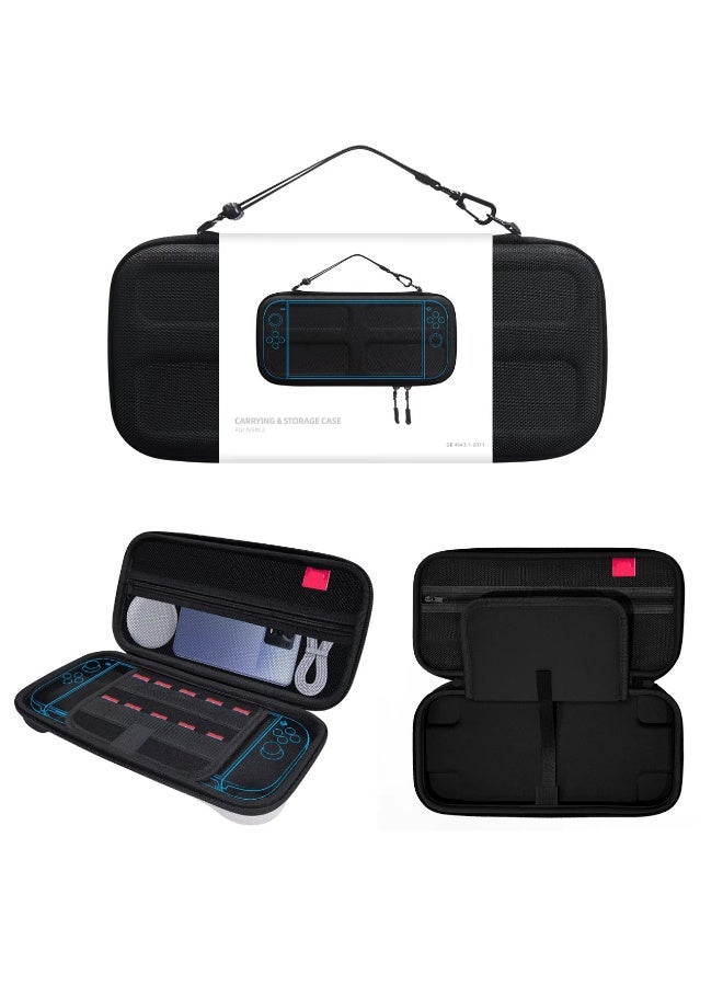 Carrying Bag Compatible with Nintendo Switch 2, Portable Switch Travel Carry Case with 10 Game Cartridges, Hard Shell Protective Switch Case for Accessories and Games - Image 1