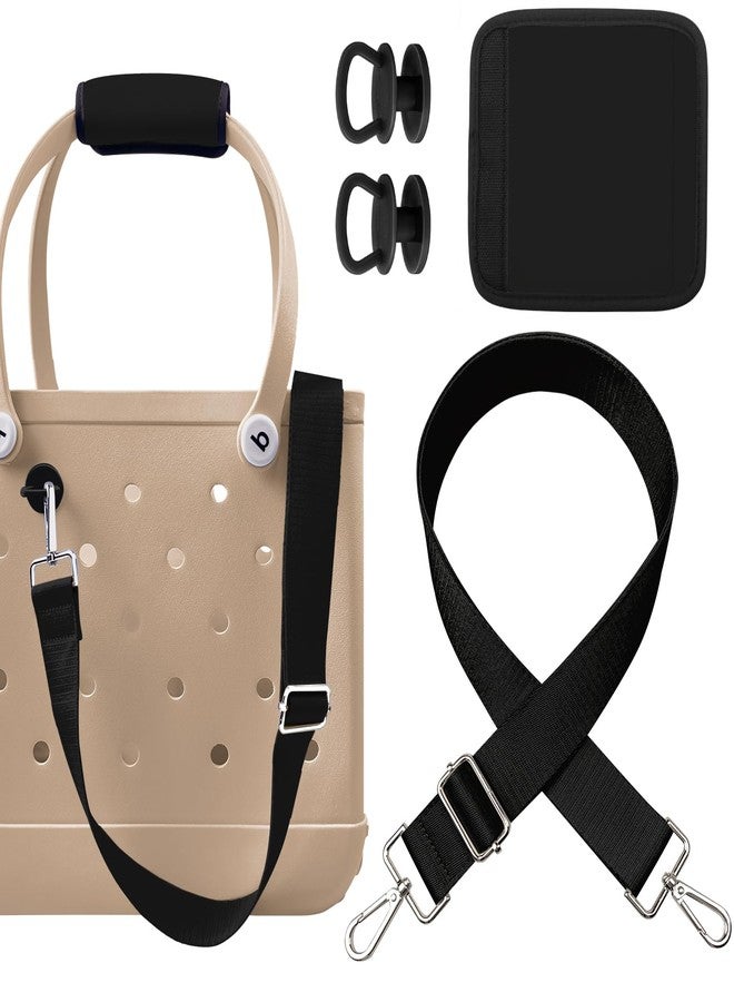 XYFuuee Strap Wrap for Bogg Bag Accessories, Adjustable Crossbody Replacement Straps, Beach Bag Handle Cover Attachment, Black, Extra Long - Image 1