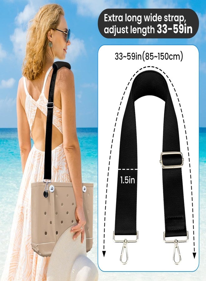XYFuuee Strap Wrap for Bogg Bag Accessories, Adjustable Crossbody Replacement Straps, Beach Bag Handle Cover Attachment, Black, Extra Long - Image 2