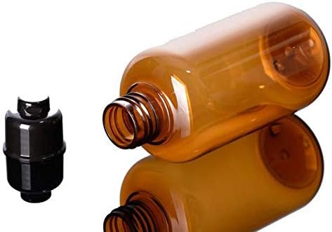 VASANA 3PCS 300ml10oz Empty Refillable Amber Plastic Squeeze Bottles with Black Flip Cap Cosmetic Container Vial Pot Holder for Makeup Emollient Water Toner Lotion Shampoo Shower Gel Toiletries - Image 2