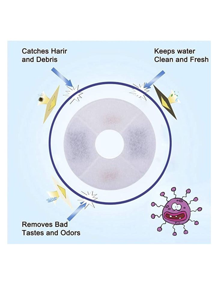 Dubkart Cat Water Fountain Filters Replacement Filters for Flower Fountain Cat Water Fountain Water Dispenser 6PCS - Image 3