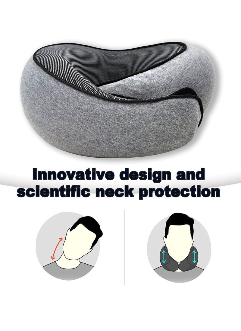 KASTWAVE Travel Pillow, Memory Foam Travel Pillow, Memory Foam Travel Neck Pillow for Airplanes, Travel Neck Pillow, Foam Travel Pillow(Grey)  - Image 3
