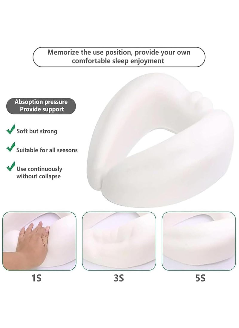 KASTWAVE Travel Pillow, Memory Foam Travel Pillow, Memory Foam Travel Neck Pillow for Airplanes, Travel Neck Pillow, Foam Travel Pillow(Grey)  - Image 4