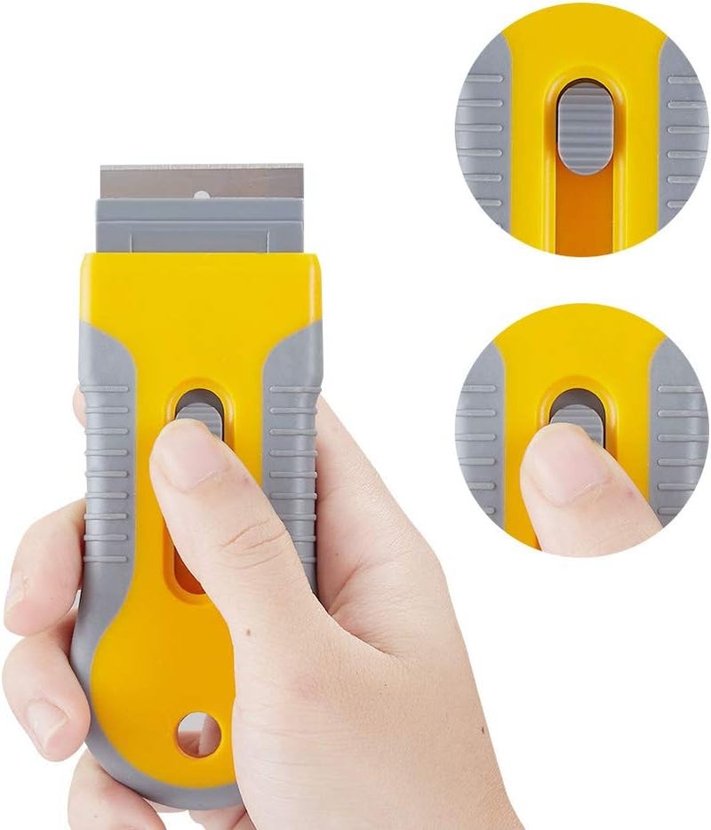 WEGAZ -2 Pack Razor Blade Scraper with 100 Extra carbon steel Blades, Scraper Tool for Cleaning Window, Paint, Cooktop, Oven, Glass Stove Top Scraper - Image 3