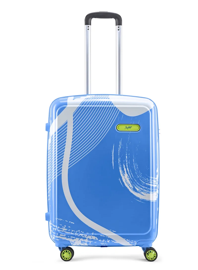 Skybags SPLASH Check-in 24 Inch Polypropylene(PP), 4 Spinner Double Wheel Trolley Bags for Travel, Hard Case Lightweight Bag with TSA Lock, Tough Suitcase for Travel (Medium), Blue