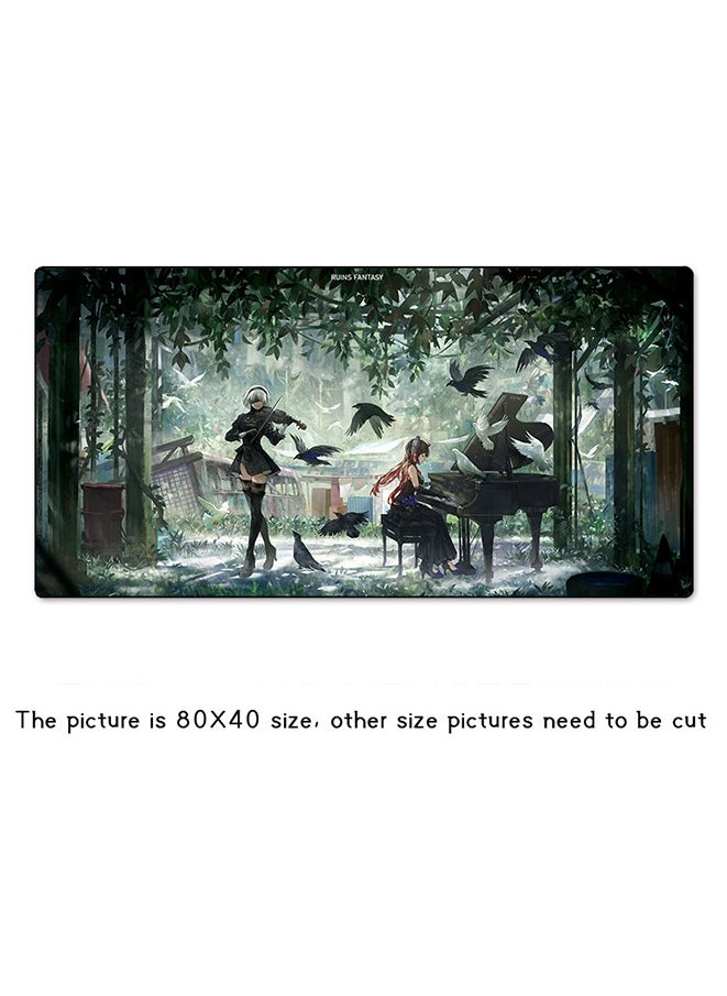 Generic - Nier Automata Game Protagonist Collection Mouse Pad, Non-Slip Mousepad, Anime Mouse Pad,HD thermal transfer YoRHa No.2 Type B Large Mouse Pad, Extended Keyboard Mousepad with Non-Slip Base and Stitched Edge(40cm×80cm - 03) - Image 1
