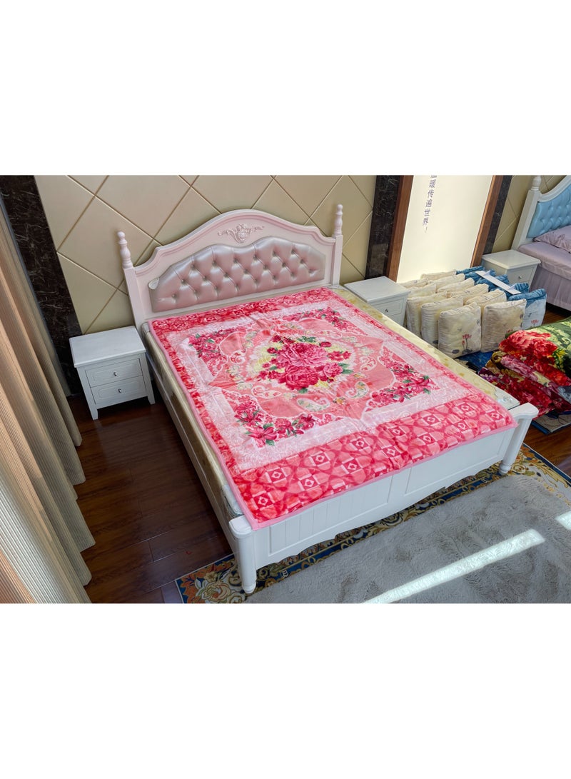 STARGOLD 160x220cm Weighted Comfort Blanket Extra Heavy 2 Ply Winter Throw for Single Bed, Premium Embossed Wool Feel Bedding, 10LBS, SG-BL905