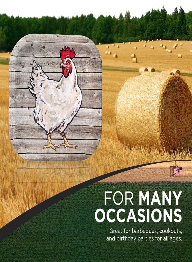 Havercamp 8 Count Barnwood Party Plates | Paper Wood-Themed for Picnics & Parties | Chicken Plate 9" Square - Image 3