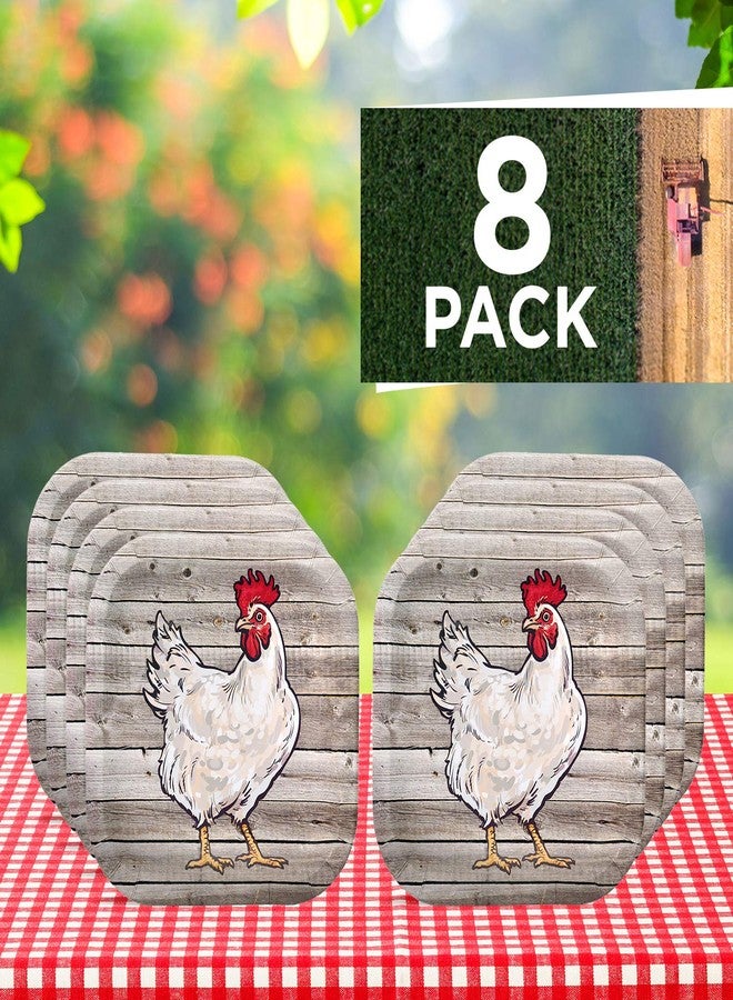 Havercamp 8 Count Barnwood Party Plates | Paper Wood-Themed for Picnics & Parties | Chicken Plate 9" Square - Image 4