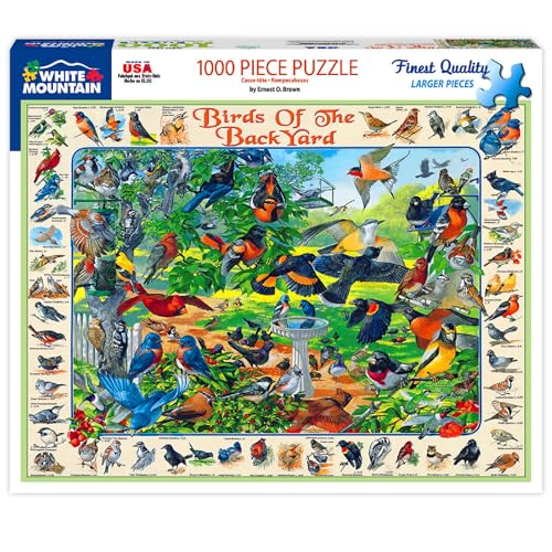 White Mountain Puzzles Birds of the Backyard - 1000 Piece Jigsaw Puzzle - Image 1