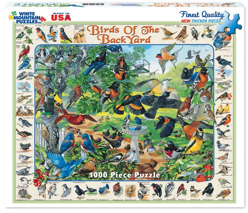 White Mountain Puzzles Birds of the Backyard - 1000 Piece Jigsaw Puzzle - Image 4