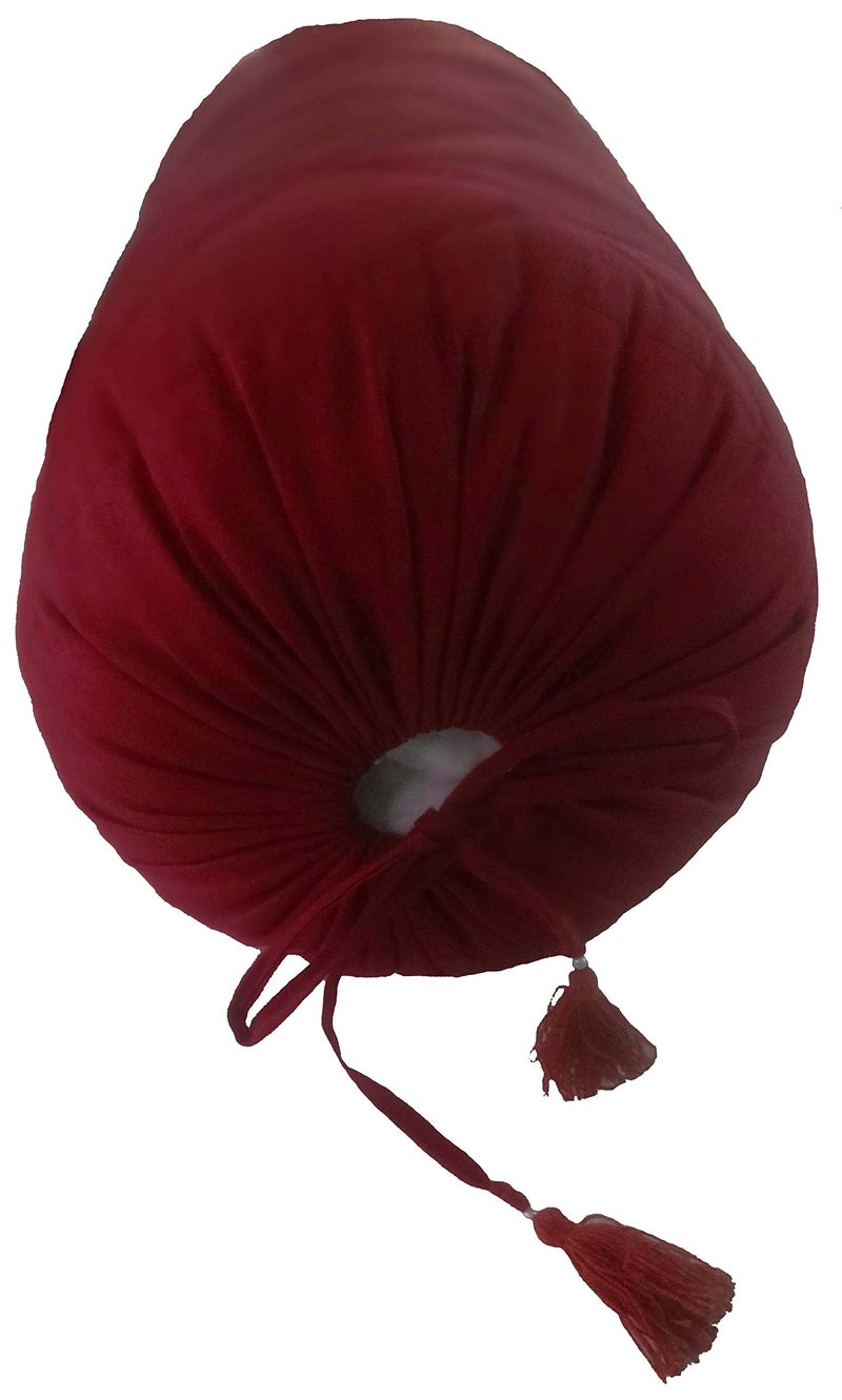 Saffron Cotton 240 TC Bolster Cover (Burgundy, 8"X24 Inches) - Image 2