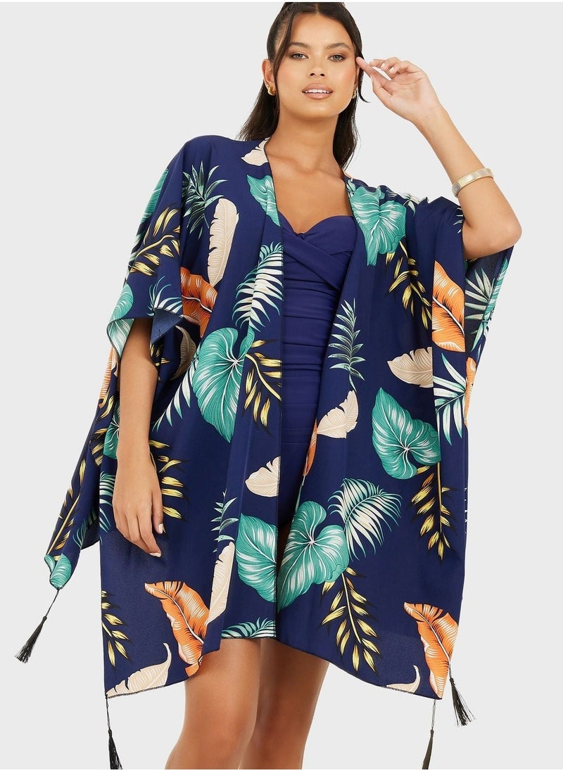 Floral Printed Kimono Jacket - Image 1