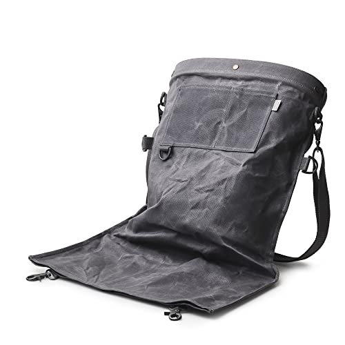 Barebones Harvesting and Gathering Bag - Foraging, Harvest and Fruit Picking Bag with Convertible Straps - Water-Resistant Waxed Canvas Gardening Tool(Slate Gray) - Image 3