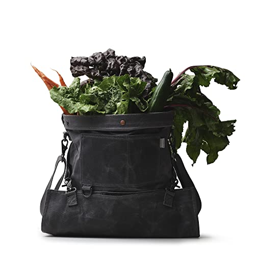 Barebones Harvesting and Gathering Bag - Foraging, Harvest and Fruit Picking Bag with Convertible Straps - Water-Resistant Waxed Canvas Gardening Tool(Slate Gray) - Image 4