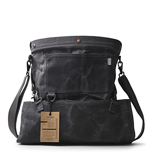 Barebones Harvesting and Gathering Bag - Foraging, Harvest and Fruit Picking Bag with Convertible Straps - Water-Resistant Waxed Canvas Gardening Tool(Slate Gray) - Image 1
