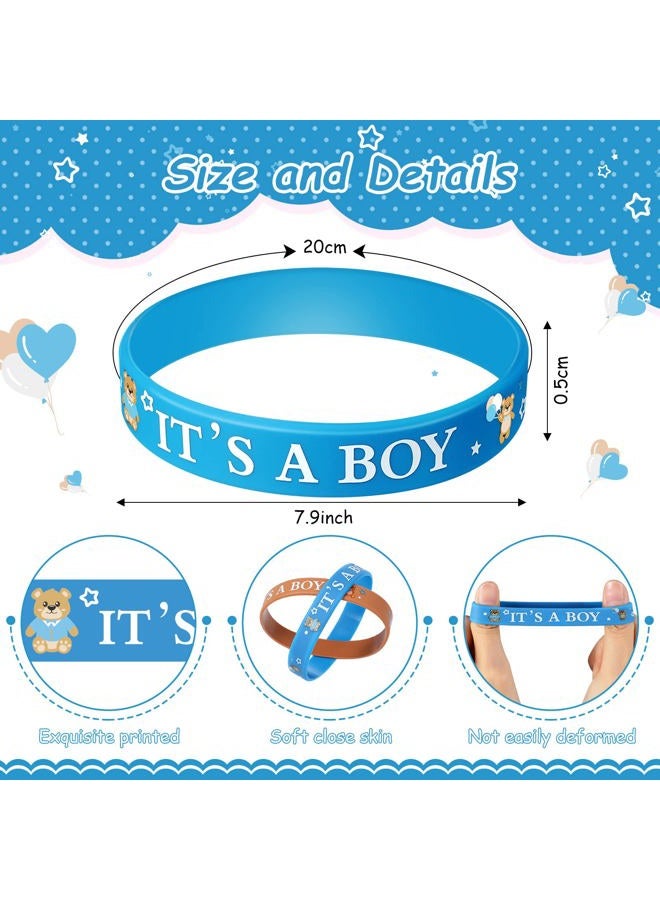 Zomiboo 36 Pieces Baby Shower Rubber Bracelets, It's a Boy Wristbands Bear Decorations for Girl Party Favor Gender Reveal Supplies (Bear Style) - Image 3