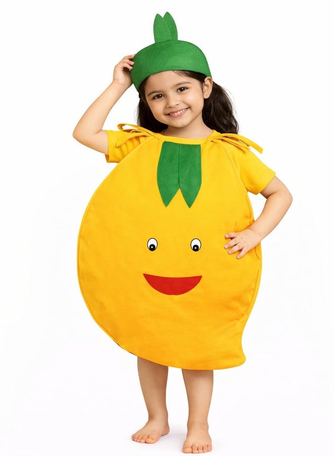 Nic Fruit And Vegetable Fancy Dress Costume For Kids | Fruit Shape Cutout For Childs | Healthy Fruits Dress (Jumpsuit Not Include) (Mango, 3-4 Years) - Image 1