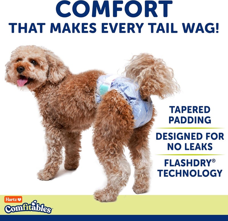 Hartz Comfitables Disposable Dog Diapers, Size Extra Extra Small 42 count, Comfortable & Secure Fit, Easy to Put On, Super Absorbent Male and Female Diaper - Image 4