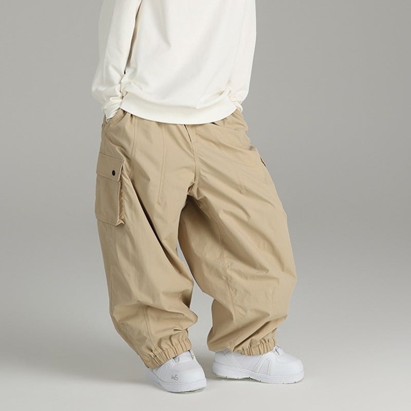 Unisex Windproof Waterproof Ski Pants Khaki  - Image 5