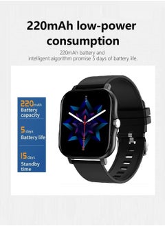 Generic Smartwatch for Men and Women, 1.69" Screen with Heart Rate Monitor, Oximeter (SpO2), Pedometer, Sleep Monitor, IP68 Waterproof Smart Watch for Android and iOS (Black)  - Image 5