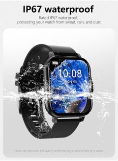 Generic Smartwatch for Men and Women, 1.69" Screen with Heart Rate Monitor, Oximeter (SpO2), Pedometer, Sleep Monitor, IP68 Waterproof Smart Watch for Android and iOS (Black)  - Image 4