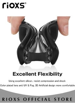 RIOXS Swim Goggles Anti Fog Resistant Wide Clear Vision Swimming Goggles Set with Adjustable Strap for adults Men Women Bright Color Plated Goggles Nose Ear Plugs Swim Cap and box  - Image 2