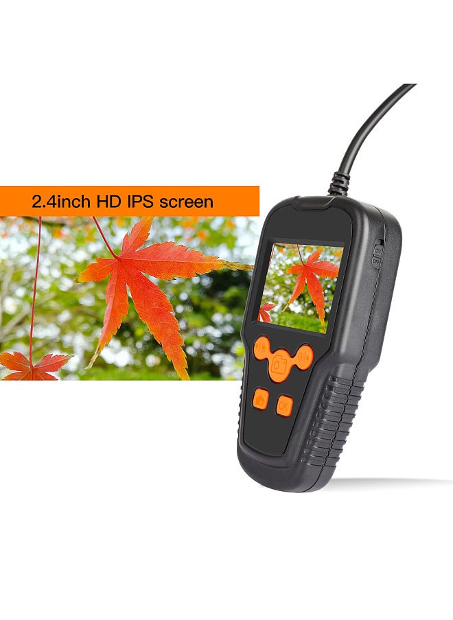Endoscope Camera 2.4 Inches LCD Screen 1080P High Definition 8mm Lens IP68 Handheld Endoscope Industrial Home Digital Endoscopes with 8 LEDs Light