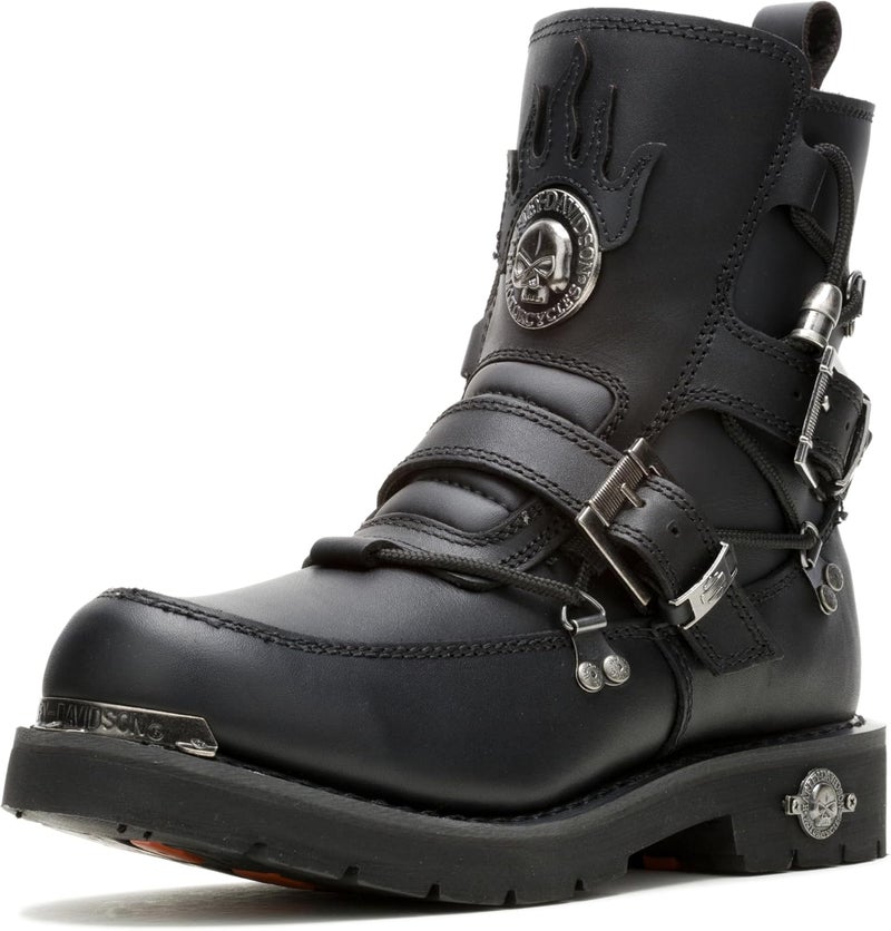 HARLEY DAVIDSON HARLEY-DAVIDSON Men's Distortion Leather Motorcycle Casual Boot - Black - Image 1