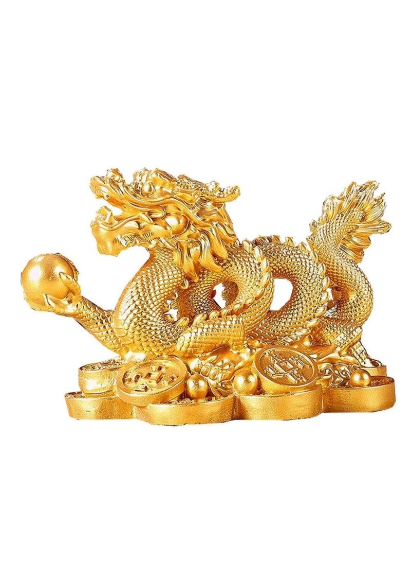 KASTWAVE Dragon Statue Ornaments, for Wealth and Fortune Symbol Prosperity, Artistic Decorative Statues, Home Office Decor, for Office, Living Room, Bookshelf, Table - Image 1
