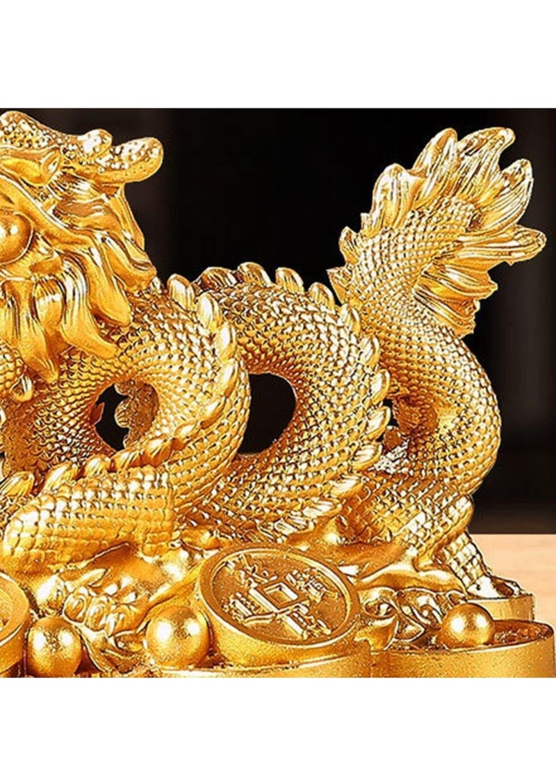 KASTWAVE Dragon Statue Ornaments, for Wealth and Fortune Symbol Prosperity, Artistic Decorative Statues, Home Office Decor, for Office, Living Room, Bookshelf, Table - Image 3