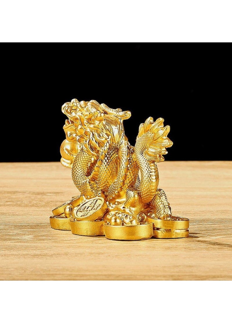 KASTWAVE Dragon Statue Ornaments, for Wealth and Fortune Symbol Prosperity, Artistic Decorative Statues, Home Office Decor, for Office, Living Room, Bookshelf, Table - Image 5