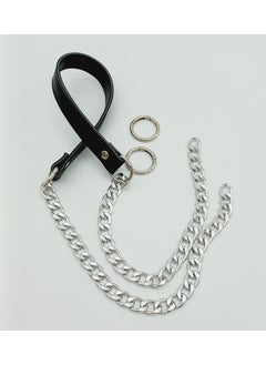 Angel Çanta Aksesuar Angel Bag Accessory Faux Leather Stitched Silver Chain Black Color Bag Handle 