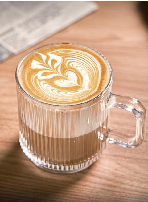 340ml Glass Coffee Cup with Handle, Tea Cup