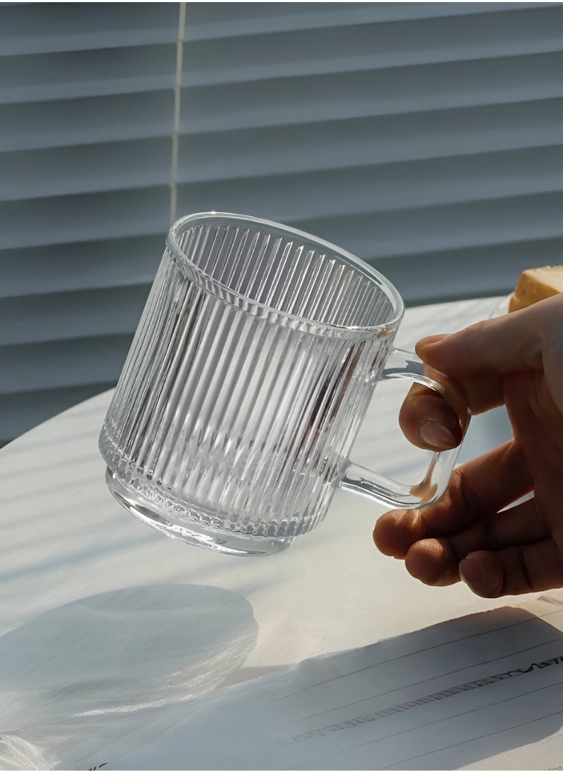 Mida - 340ml Glass Coffee Cup with Handle, Tea Cup - Image 1