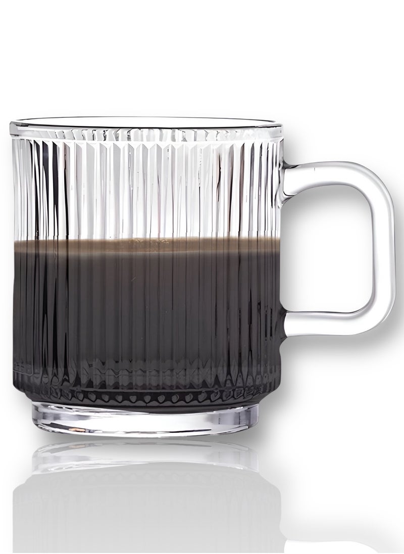 Mida - 340ml Glass Coffee Cup with Handle, Tea Cup - Image 1