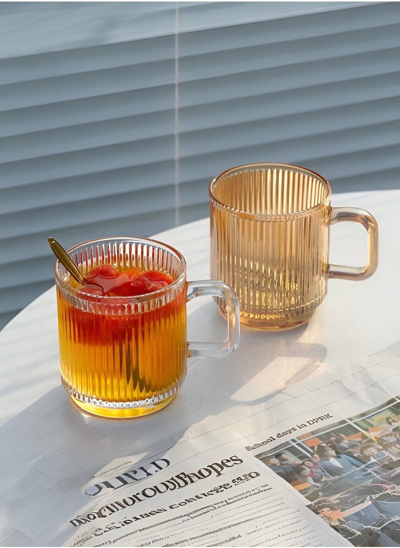 Mida - 340ml Glass Coffee Cup with Handle, Tea Cup - Image 1