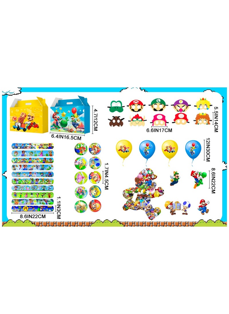 FRUITFUL PARTY Super Mario Party Favors for 10 Guests, Mario Bros Party Favors packs Super Mario Balloons Sticker etc Mario Themed Party Favors  - Image 3