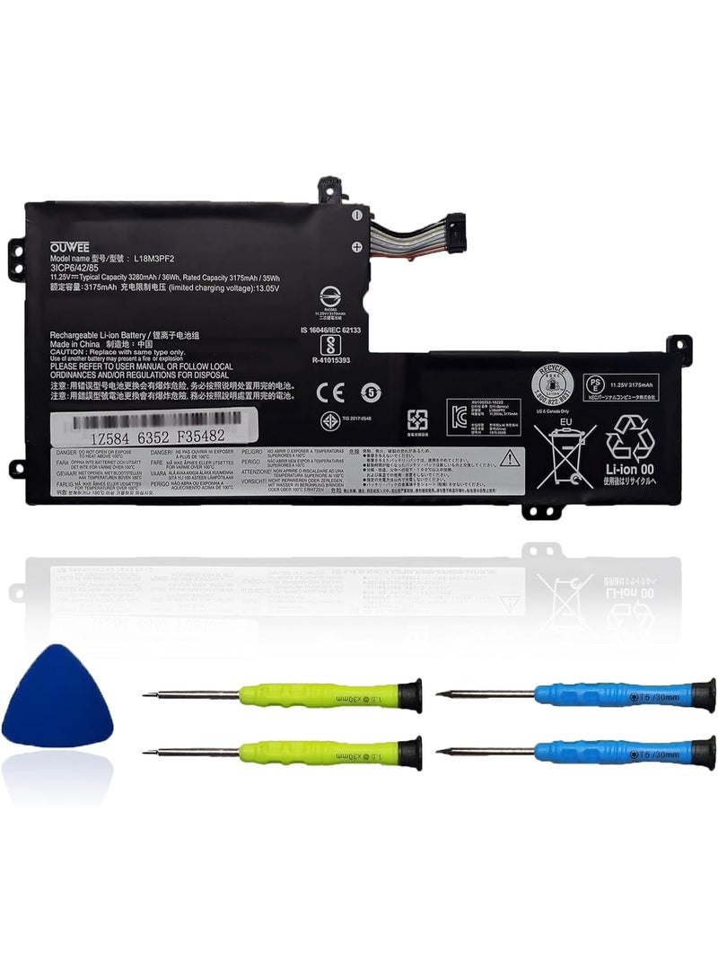 Terabyte بطارية لابتوب L18M3PF2 متوافقة مع Lenovo Ideapad L3-15IML05 L340-15API L340-15IWL L340-17API L340-17IWL L340-15IWL/L340-15API Touch Series 5B10W67198 L18D3PF1 L18C3PF2 L18L3PF1 11.25V 36Wh - Image 1