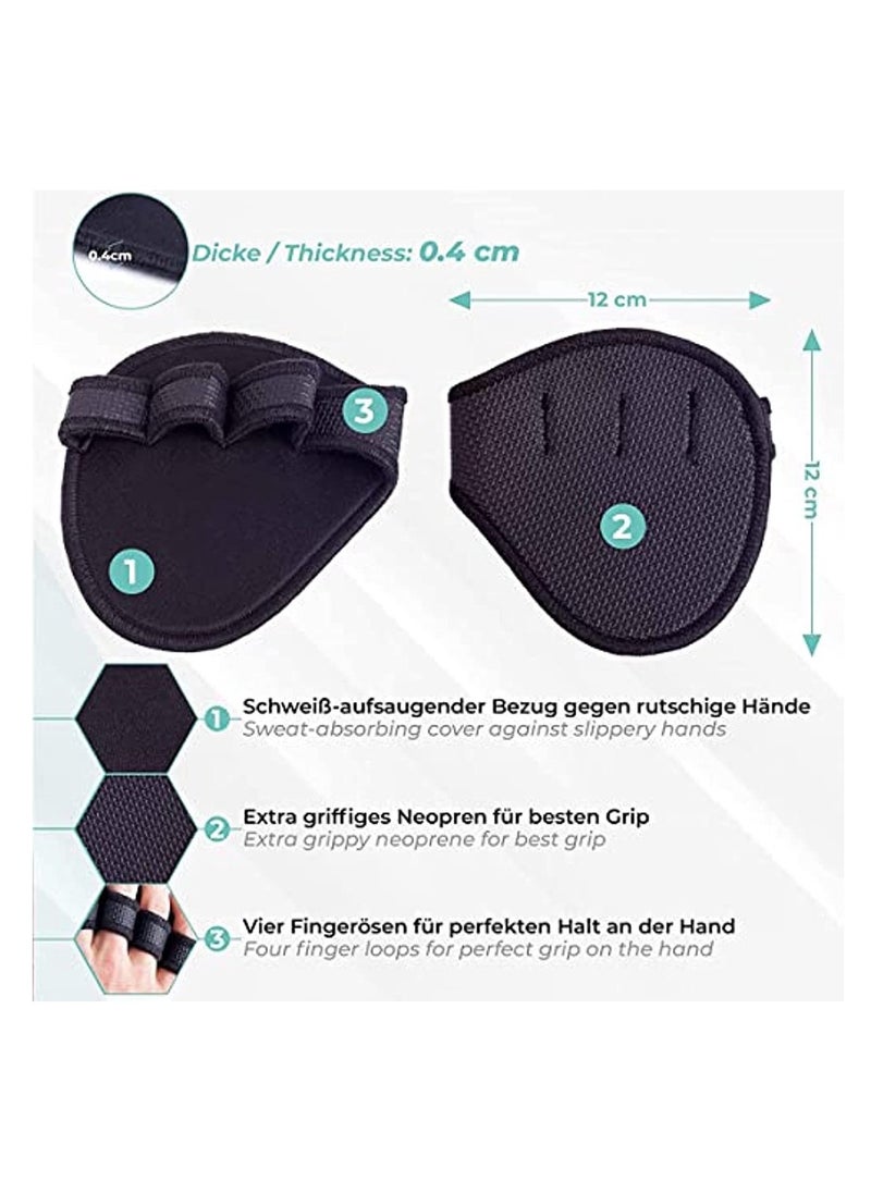 OIMG Grip Pads Lifting Grips With 4 Finger Loop Lifting Anti Slip Pads Alternative To Gym Workout Gloves Lifting Pads Weightlifting Powerlifting Yoga Play Ball Fitness Training  - Image 2