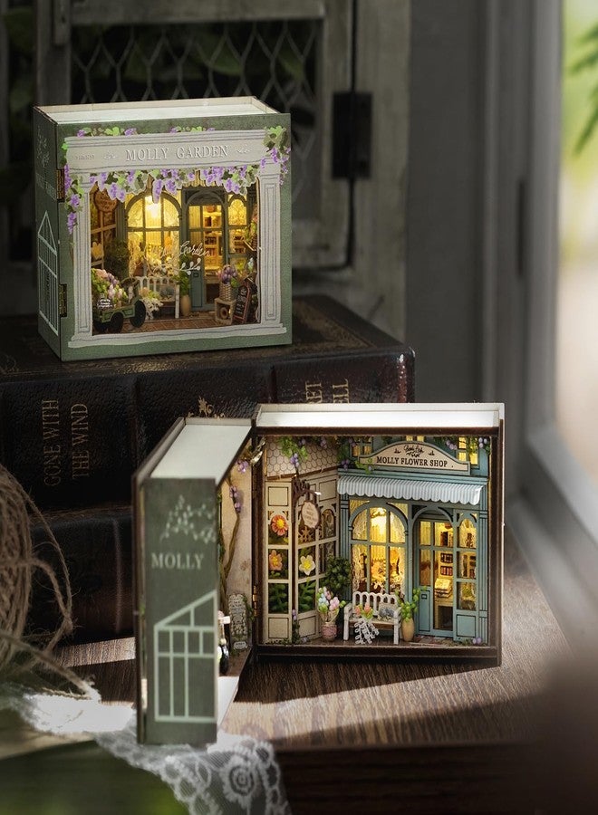 CUTEROOM DIY Miniature House Kit, CUTEROOM Mini House Kit for Adult to Build, Wooden Dollhouse Making Kit with Furniture, Christmas Birthday Gifts- Molly Garden - Image 1