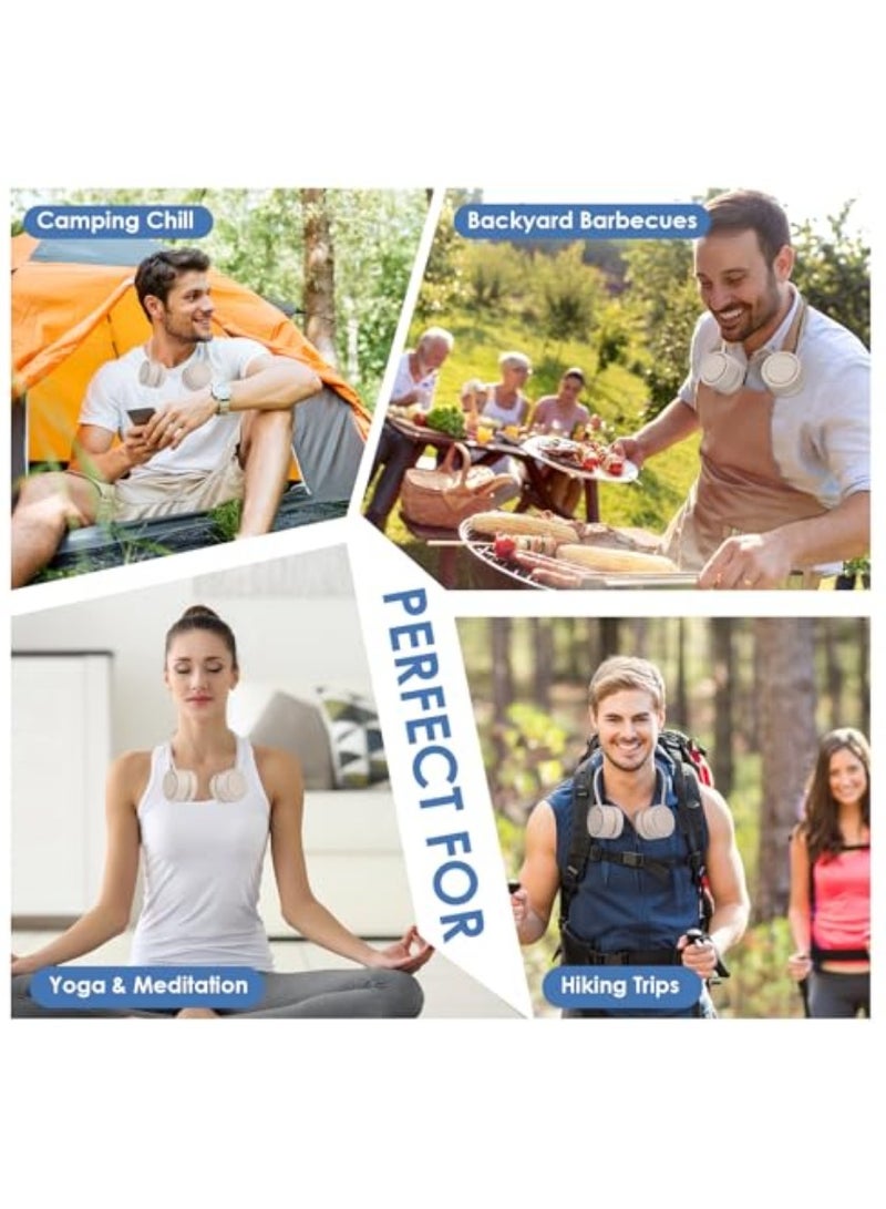 Noori Neck Fan, Portable Bladeless Wearable Fan with 360° Airflow, 3 Speeds, 1600mAh Rechargeable Battery, Quiet Foldable USB Personal Fan for Men, Women, Outdoor, Travel - Image 3