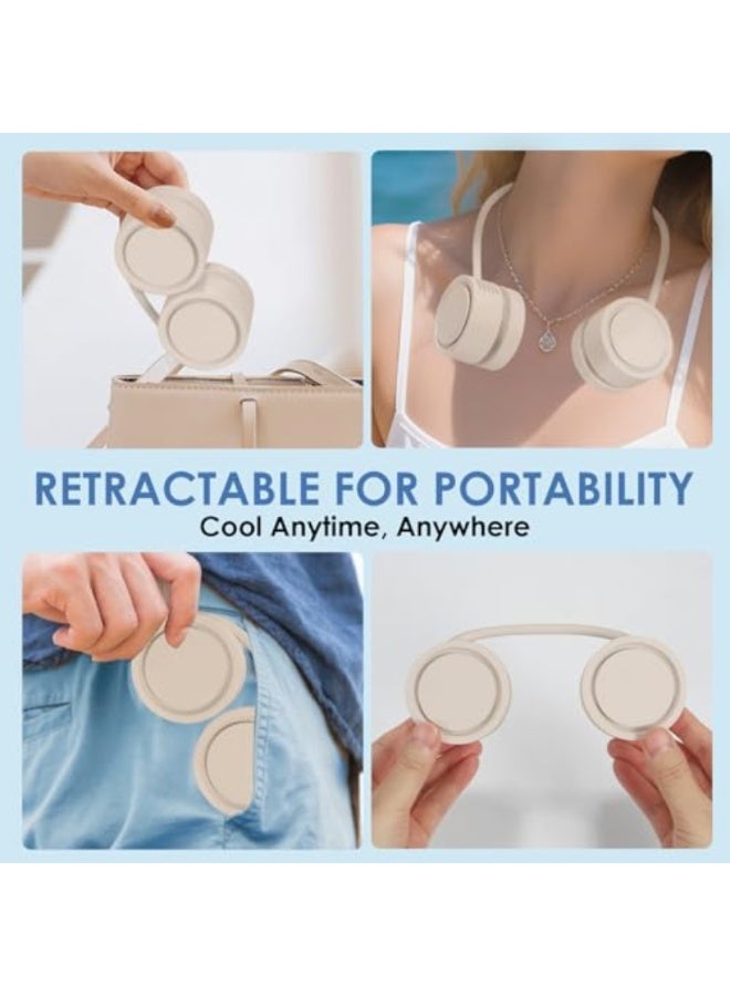 Noori Neck Fan, Portable Bladeless Wearable Fan with 360° Airflow, 3 Speeds, 1600mAh Rechargeable Battery, Quiet Foldable USB Personal Fan for Men, Women, Outdoor, Travel - Image 5