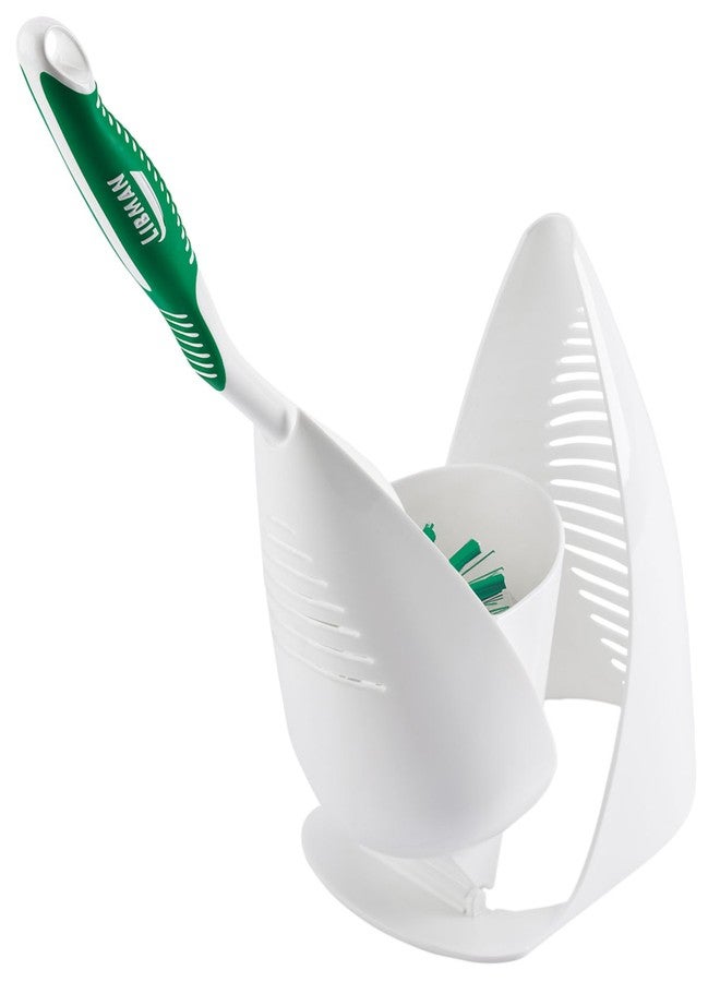 Libman Commercial Libman 1022 Premium Angled Toilet Bowl Brush and Caddy with hygienic Drying Slits - Image 1