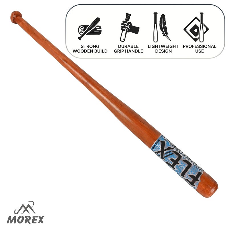 MOVEX Morex Wooden Baseball Bat | 32 Inch - Heavy Duty Solid Wood Sports Bat for Baseball Practice, Training & Matches | Durable Self-Defense Baseball Bat for Adults & Youth Players (Kashmiri Wood) - Image 4