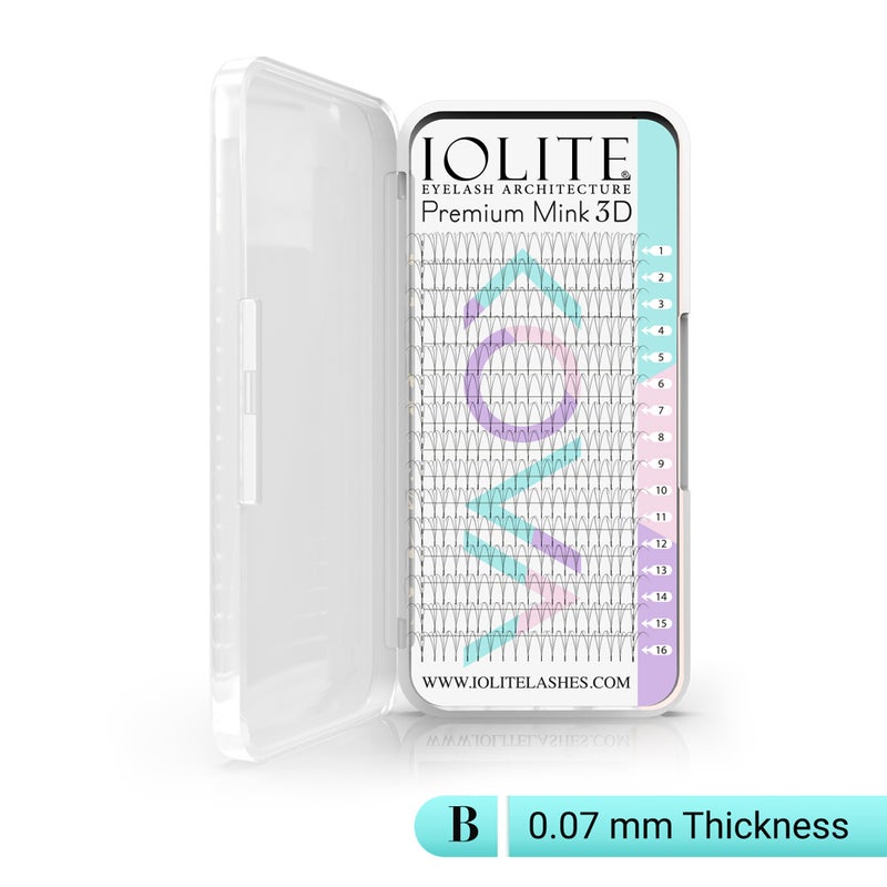 Iolite Premium 3D Mink Volume Eyelashes – Natural & Lightweight False Lashes  B Curl Thickness 0.07mm