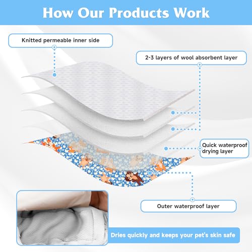 Barklincharm 4 Pack Reusable Female Dog Diaper, Highly Absorbent Doggie Diapers for Female Dogs, Dog Diaper Small, Bulldog - Image 5